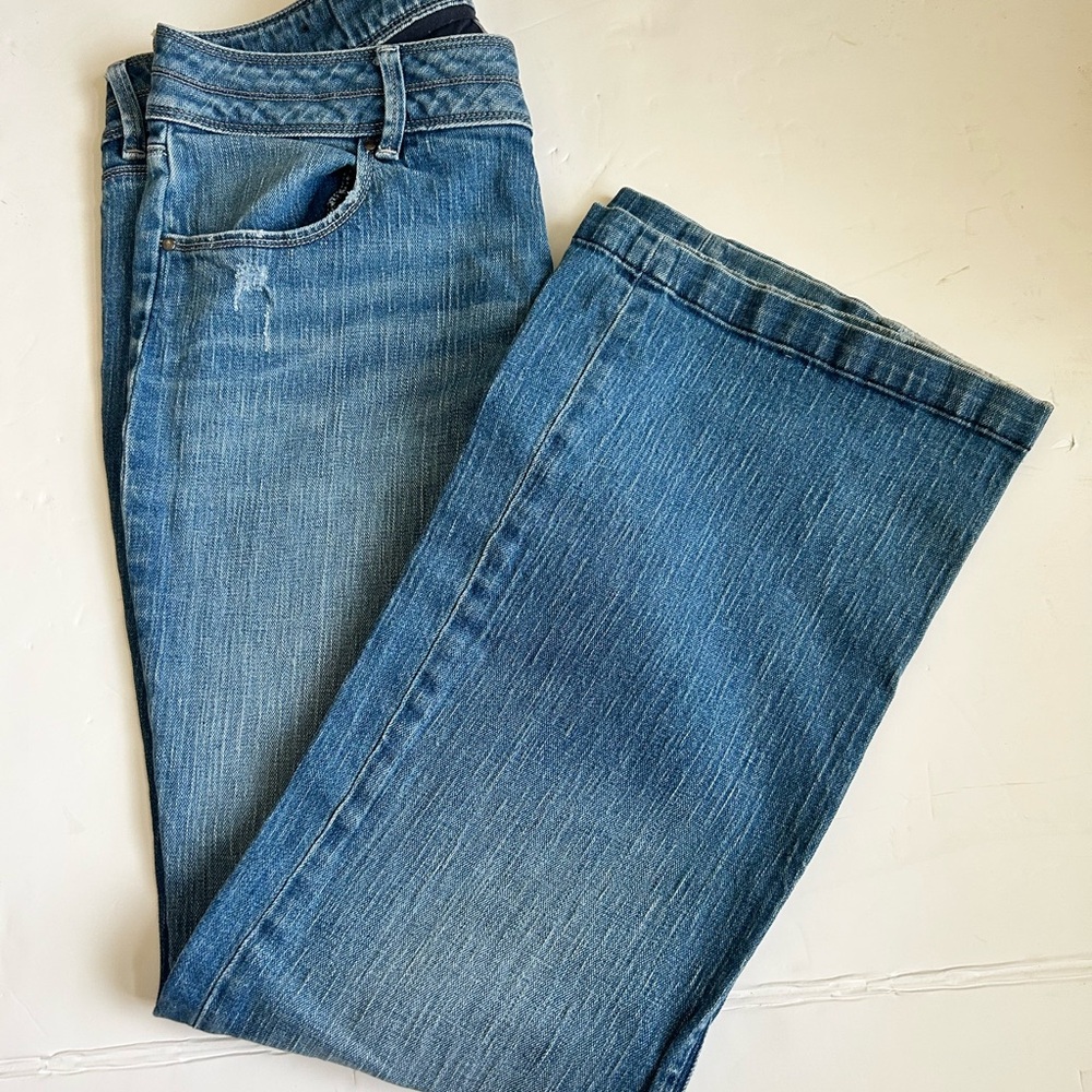 Banana Republic Blue Flare Wide Leg Jeans